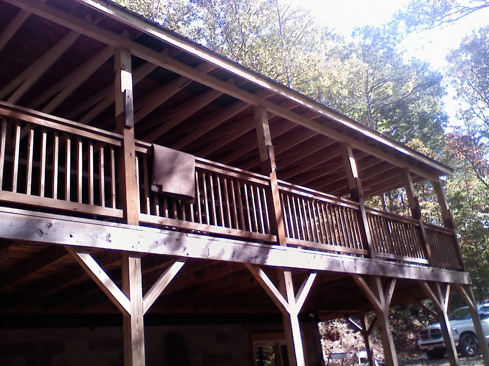 Timber framing under a new elevated porch and deck — Roof Leak Repair in Grissom Arb by Roofing Brothers